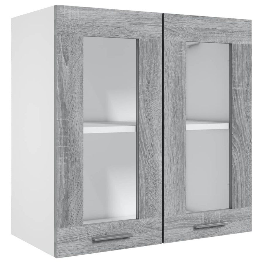 Wandkast Hangend 60X3X60 Cm Bewerkt Hout Eiken Grijs Sonoma Hangkast glas 60 cm