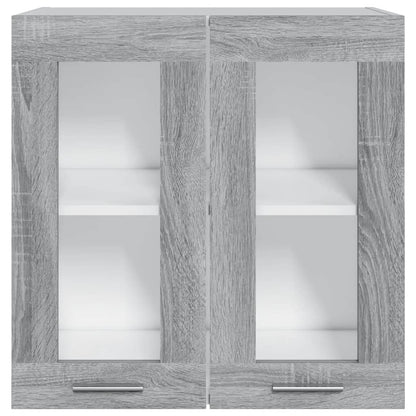 Wandkast Hangend 60X3X60 Cm Bewerkt Hout Eiken Grijs Sonoma Hangkast glas 60 cm