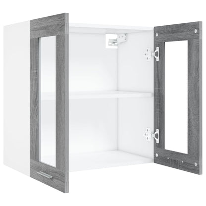Wandkast Hangend 60X3X60 Cm Bewerkt Hout Eiken Grijs Sonoma Hangkast glas 60 cm