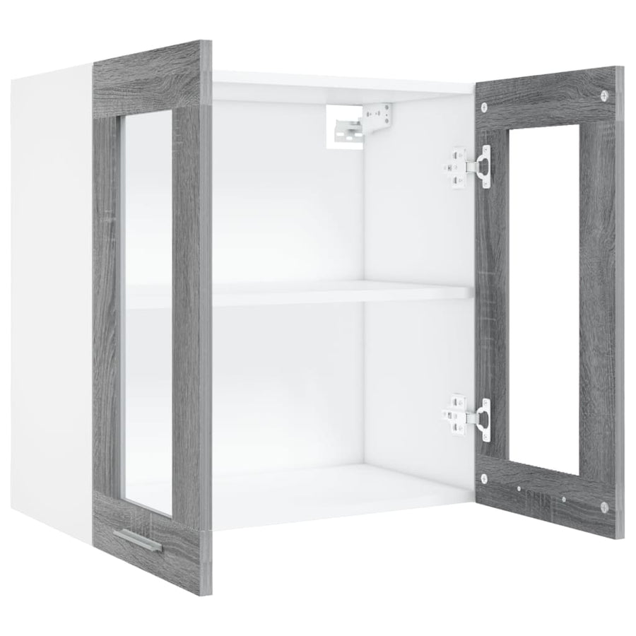 Wandkast Hangend 60X3X60 Cm Bewerkt Hout Eiken Grijs Sonoma Hangkast glas 60 cm