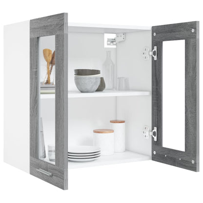 Wandkast Hangend 60X3X60 Cm Bewerkt Hout Eiken Grijs Sonoma Hangkast glas 60 cm