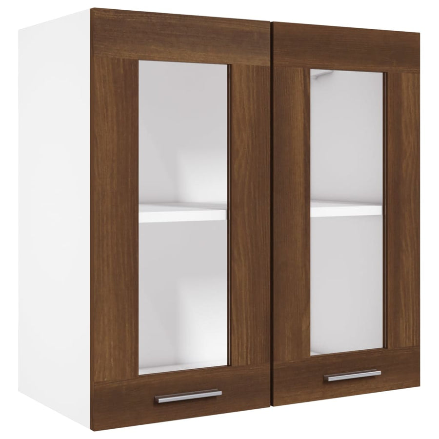 Wandkast Hangend 60X3X60 Cm Bewerkt Hout Kleurig Bruineiken Hangkast glas 60 cm
