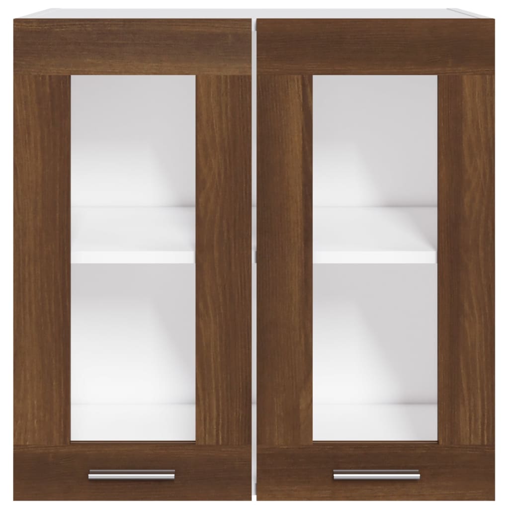 Wandkast Hangend 60X3X60 Cm Bewerkt Hout Kleurig Bruineiken Hangkast glas 60 cm