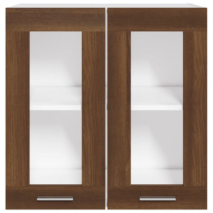 Wandkast Hangend 60X3X60 Cm Bewerkt Hout Kleurig Bruineiken Hangkast glas 60 cm