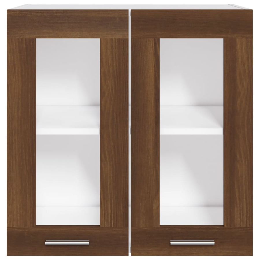 Wandkast Hangend 60X3X60 Cm Bewerkt Hout Kleurig Bruineiken Hangkast glas 60 cm