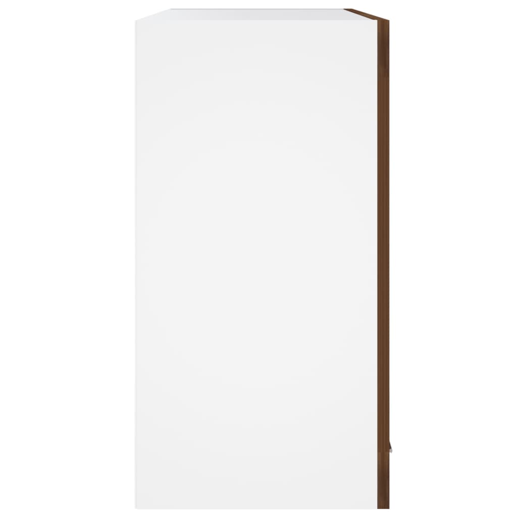 Wandkast Hangend 60X3X60 Cm Bewerkt Hout Kleurig Bruineiken Hangkast glas 60 cm