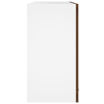 Wandkast Hangend 60X3X60 Cm Bewerkt Hout Kleurig Bruineiken Hangkast glas 60 cm