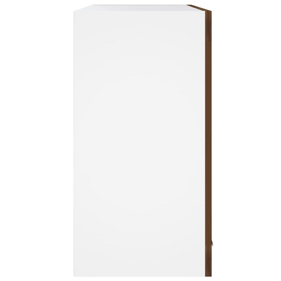 Wandkast Hangend 60X3X60 Cm Bewerkt Hout Kleurig Bruineiken Hangkast glas 60 cm