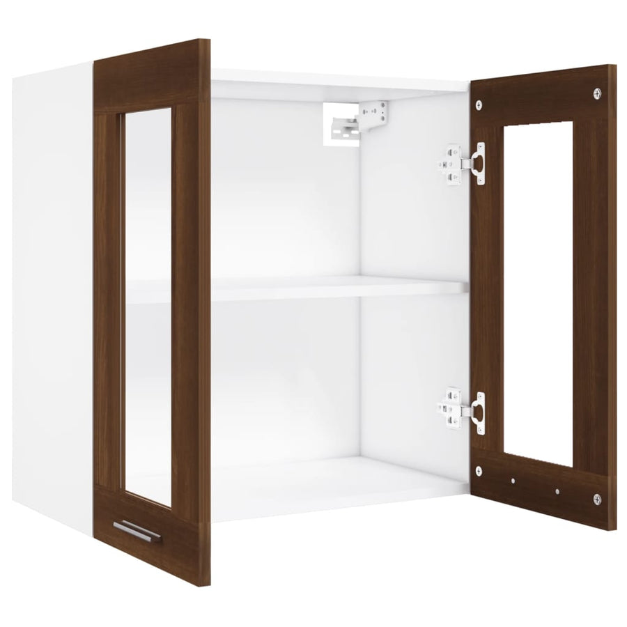 Wandkast Hangend 60X3X60 Cm Bewerkt Hout Kleurig Bruineiken Hangkast glas 60 cm