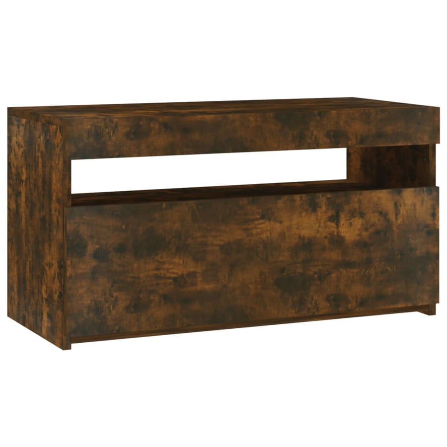 Tv-Meubel Met Led-Verlichting 75X35X40 Cm Gerookt Eikenkleurig 1 75 x 35 x 40 cm