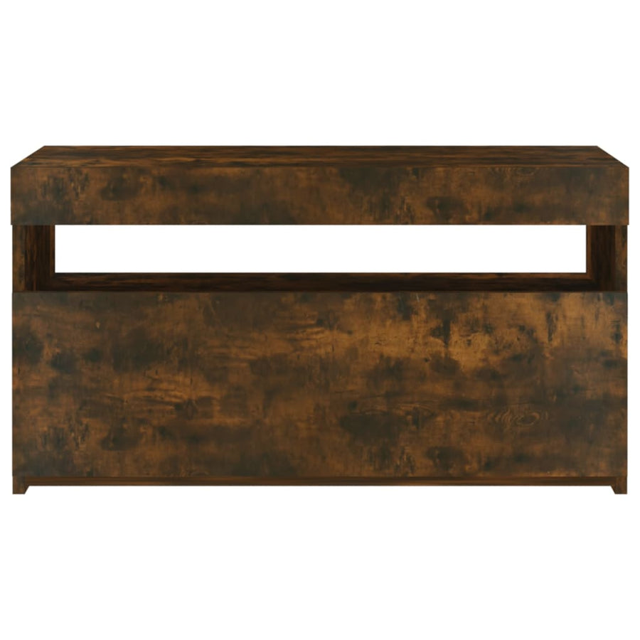 Tv-Meubel Met Led-Verlichting 75X35X40 Cm Gerookt Eikenkleurig 1 75 x 35 x 40 cm