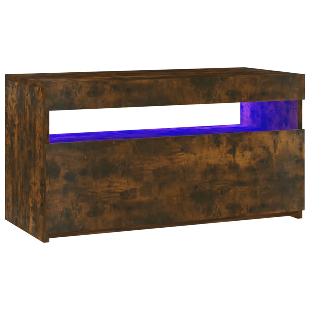 Tv-Meubel Met Led-Verlichting 75X35X40 Cm Gerookt Eikenkleurig 1 75 x 35 x 40 cm