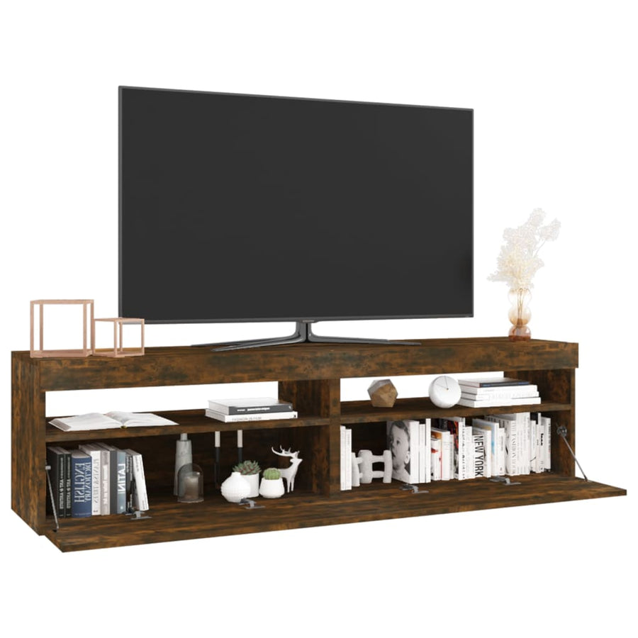 Tv-Meubelen Met Led-Verlichting 2 75 x 35 x 40 cm Gerookt eiken