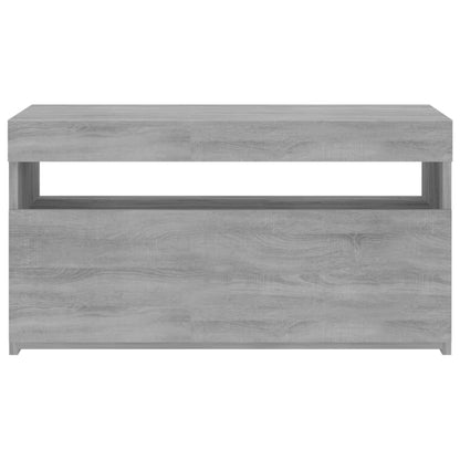 Tv-Meubel Met Led-Verlichting Eiken 1 75 x 35 x 40 cm Grijs sonoma