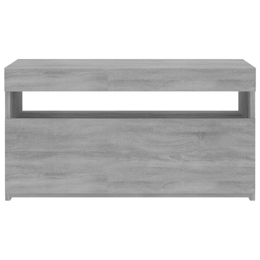 Tv-Meubel Met Led-Verlichting Eiken 1 75 x 35 x 40 cm Grijs sonoma
