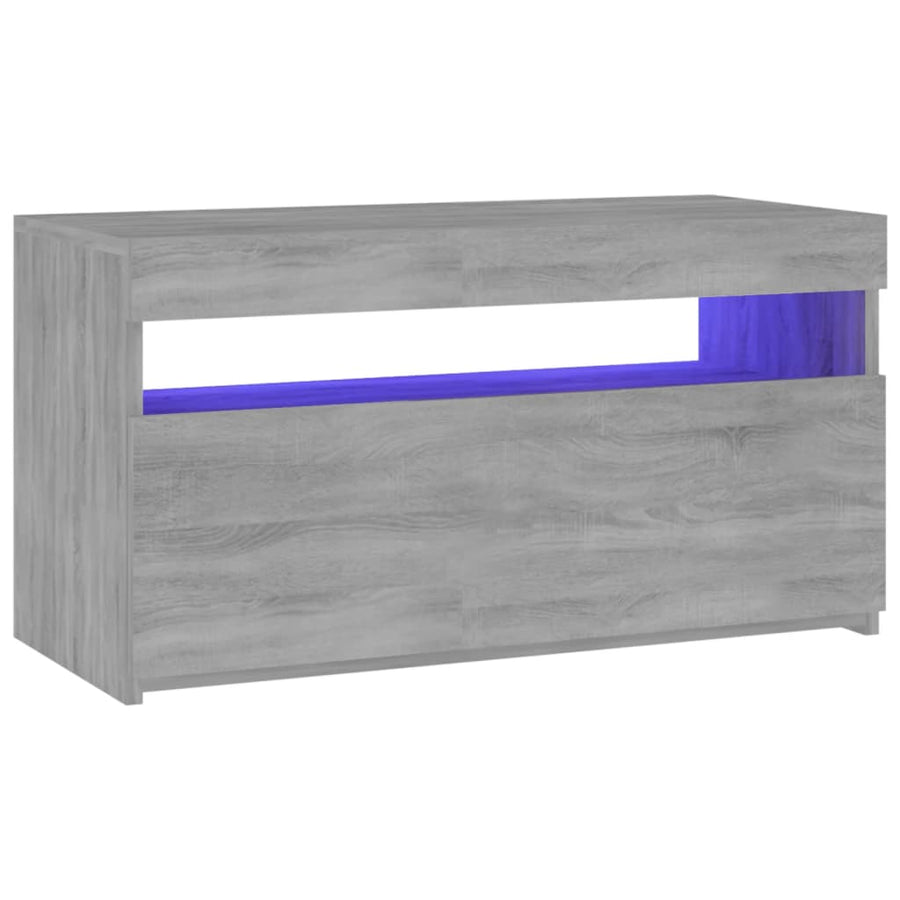 Tv-Meubel Met Led-Verlichting Eiken 1 75 x 35 x 40 cm Grijs sonoma