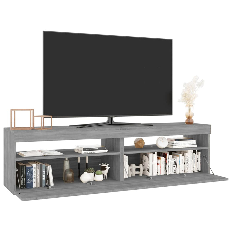 Tv-Meubelen Met Led-Verlichting 2 75 x 35 x 40 cm Grijs sonoma