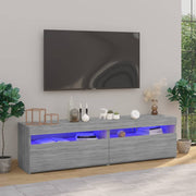 Tv-meubels 2 st 75x35x40 cm grijs sonoma led