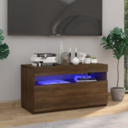 Tv-meubel 75x35x40 cm bruineikenkleur led-verlichting