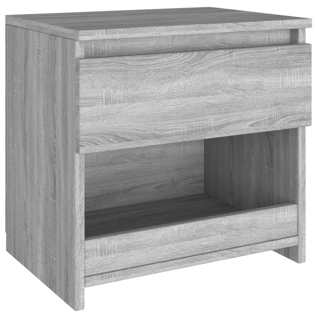Nachtkastje 40X30X39 Cm Bewerkt Hout Grijs Sonoma Eikenkleurig 1
