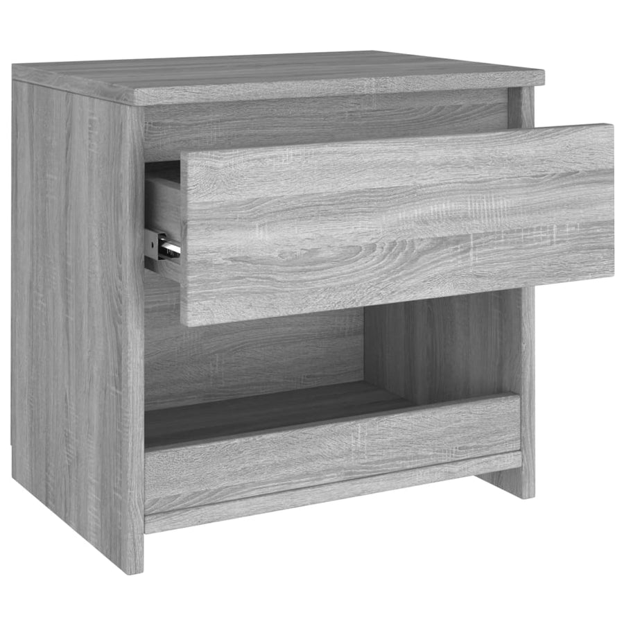 Nachtkastje 40X30X39 Cm Bewerkt Hout Grijs Sonoma Eikenkleurig 1