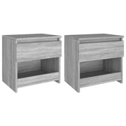 Nachtkastjes 2 st 40x30x39 cm bewerkt hout grijs