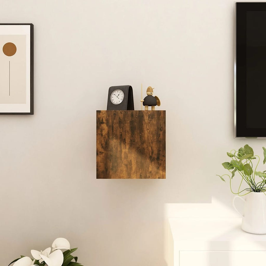 Tv-Wandmeubel 30,5X30X30 Cm Kleurig 1 Gerookt eiken