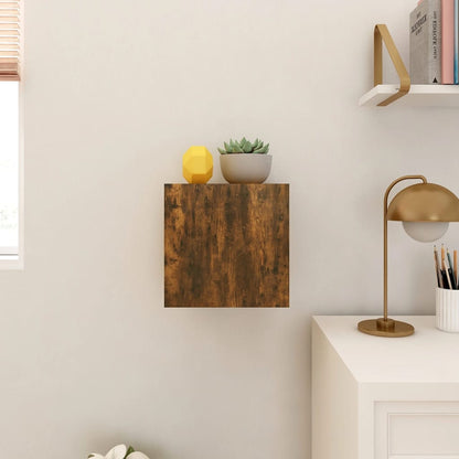 Tv-Wandmeubel 30,5X30X30 Cm Kleurig 1 Gerookt eiken