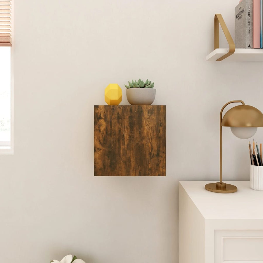 Tv-Wandmeubel 30,5X30X30 Cm Kleurig 1 Gerookt eiken