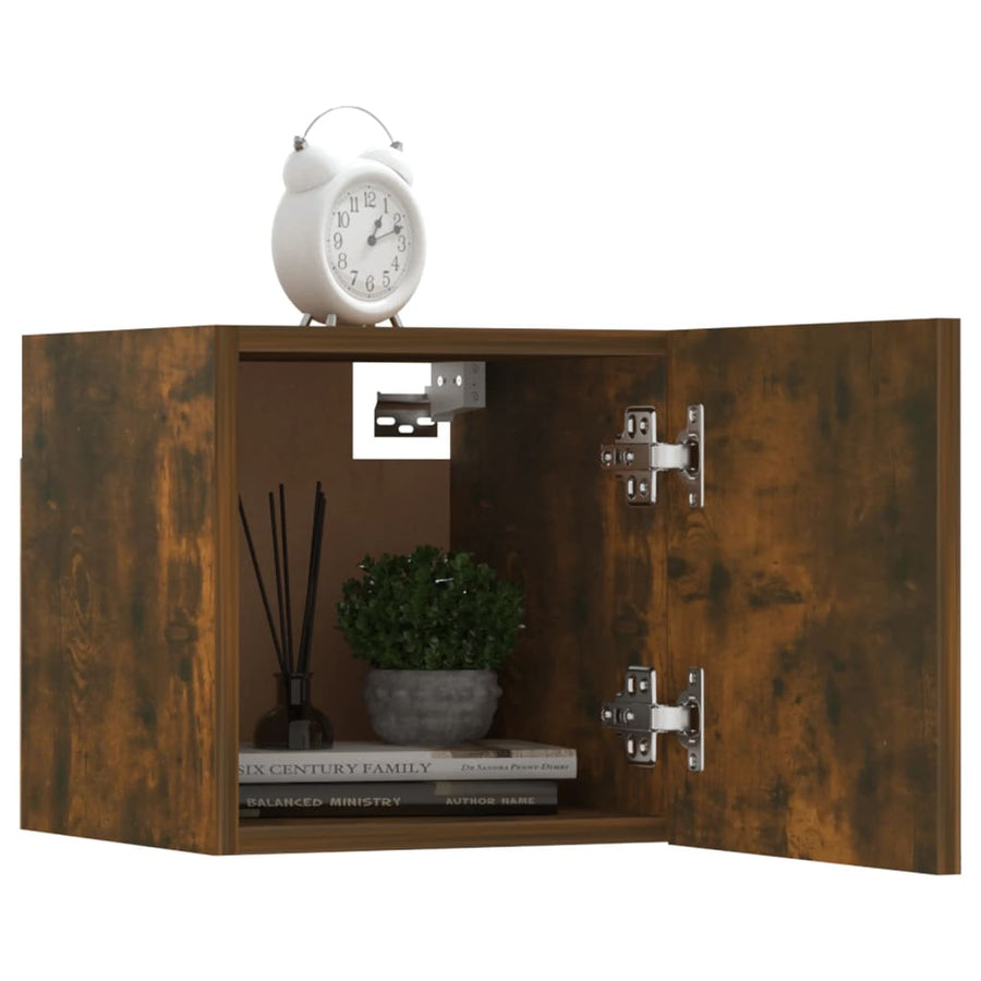 Tv-Wandmeubel 30,5X30X30 Cm Kleurig 1 Gerookt eiken