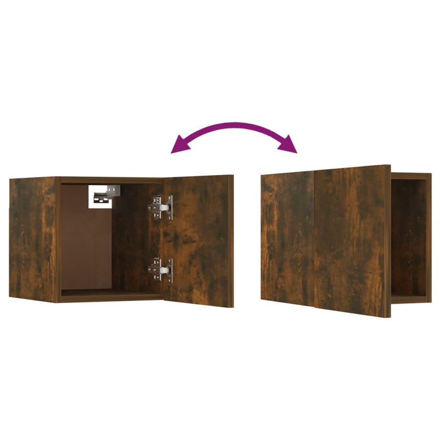 Tv-Wandmeubel 30,5X30X30 Cm Kleurig 1 Gerookt eiken