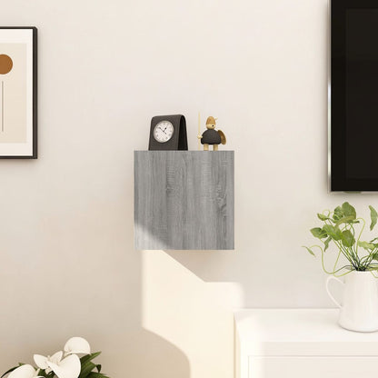 Tv-Wandmeubel 30,5X30X30 Cm Eikenkleurig 1 Grijs sonoma