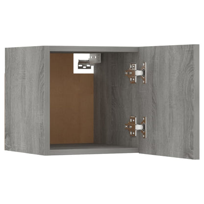 Tv-Wandmeubel 30,5X30X30 Cm Eikenkleurig 1 Grijs sonoma