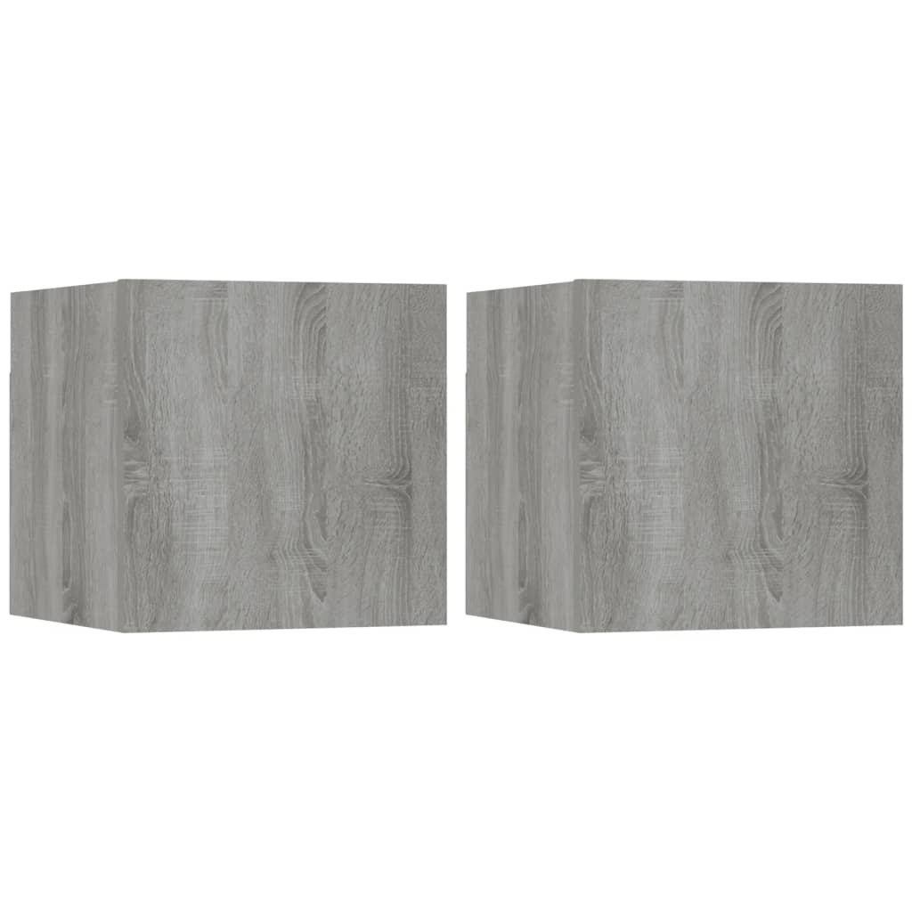 Tv-Wandmeubelen 30,5X30X30 Cm Eikenkleurig 2 Grijs sonoma