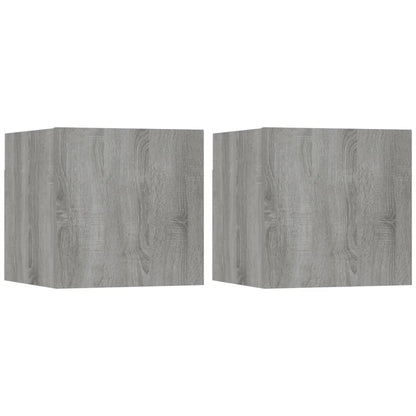 Tv-Wandmeubelen 30,5X30X30 Cm Eikenkleurig 2 Grijs sonoma