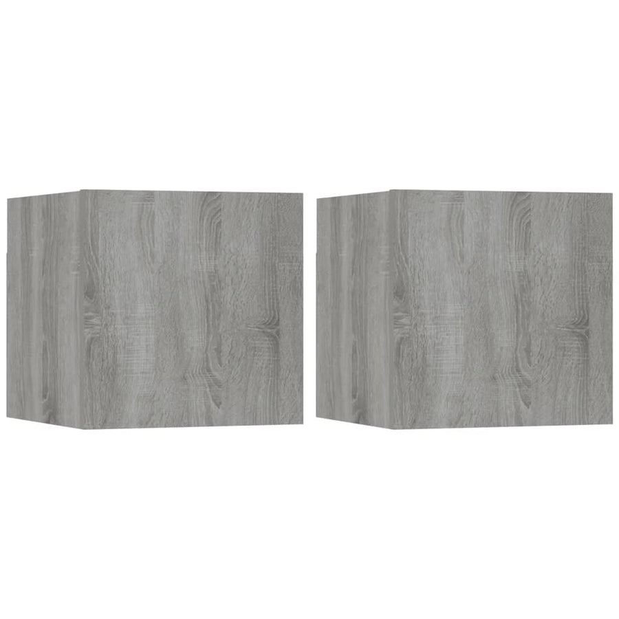 Tv-Wandmeubelen 30,5X30X30 Cm Eikenkleurig 2 Grijs sonoma