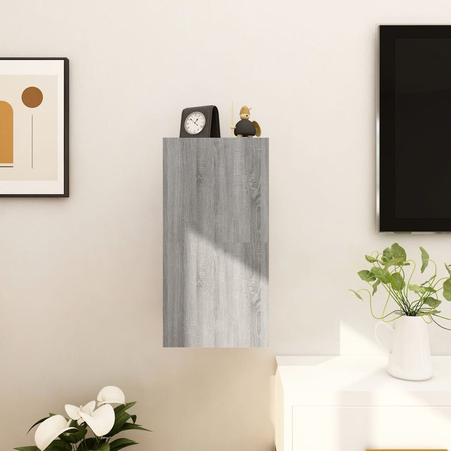 Tv-Wandmeubelen 30,5X30X30 Cm Eikenkleurig 2 Grijs sonoma