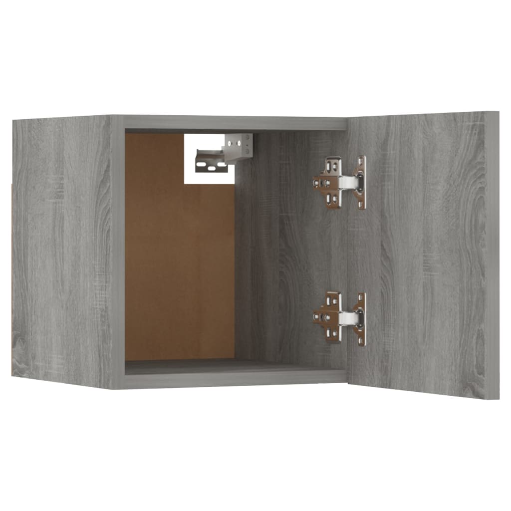 Tv-Wandmeubelen 30,5X30X30 Cm Eikenkleurig 2 Grijs sonoma