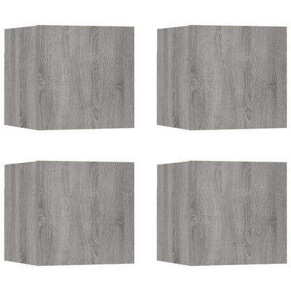 Tv-Wandmeubelen 30,5X30X30 Cm Eikenkleurig 4 Grijs sonoma