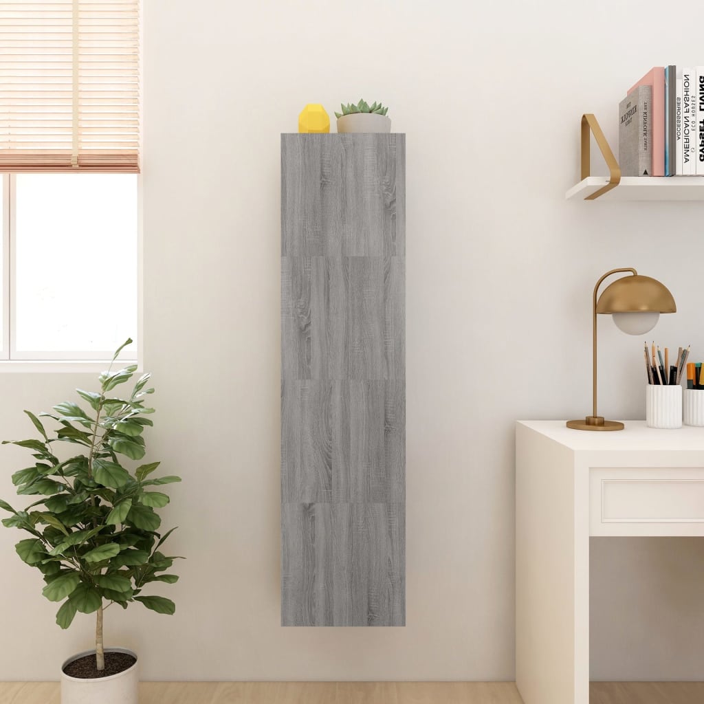 Tv-Wandmeubelen 30,5X30X30 Cm Eikenkleurig 4 Grijs sonoma