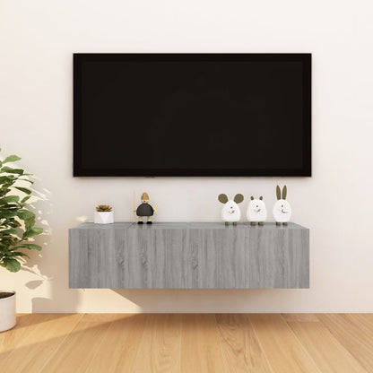 Tv-Wandmeubelen 30,5X30X30 Cm Eikenkleurig 4 Grijs sonoma