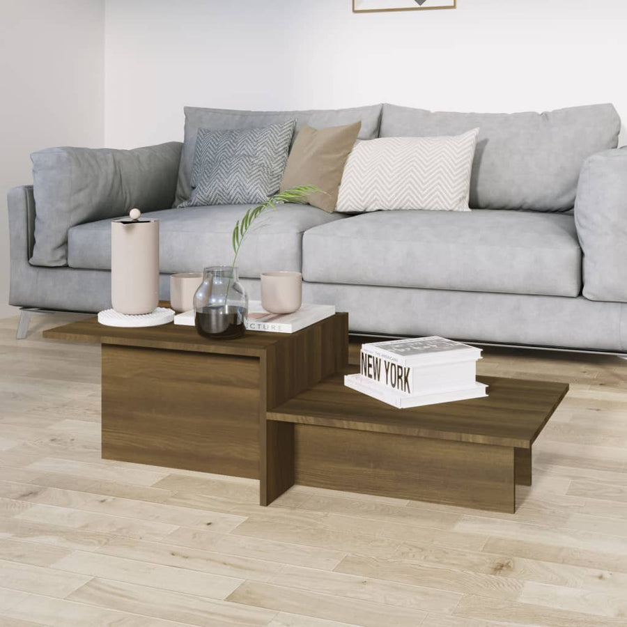 Salontafel 111,5x50x33 cm bewerkt hout bruin eikenkleur