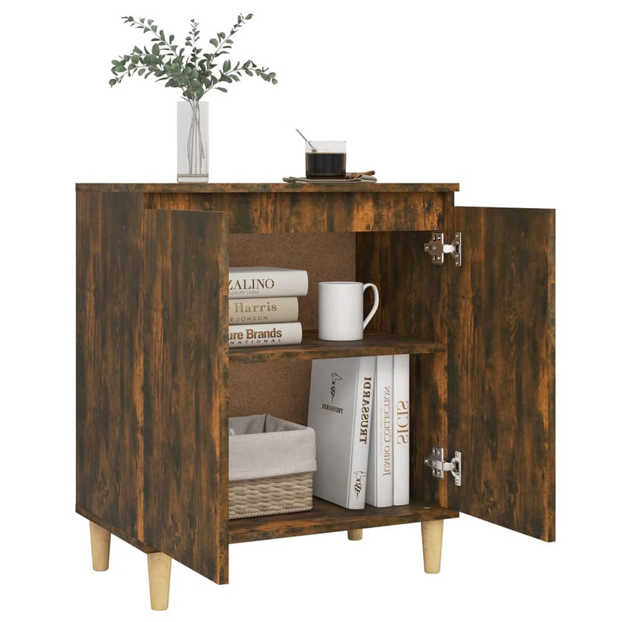 Dressoir 60X35X70 Cm Bewerkt Hout Kleurig Gerookt eiken