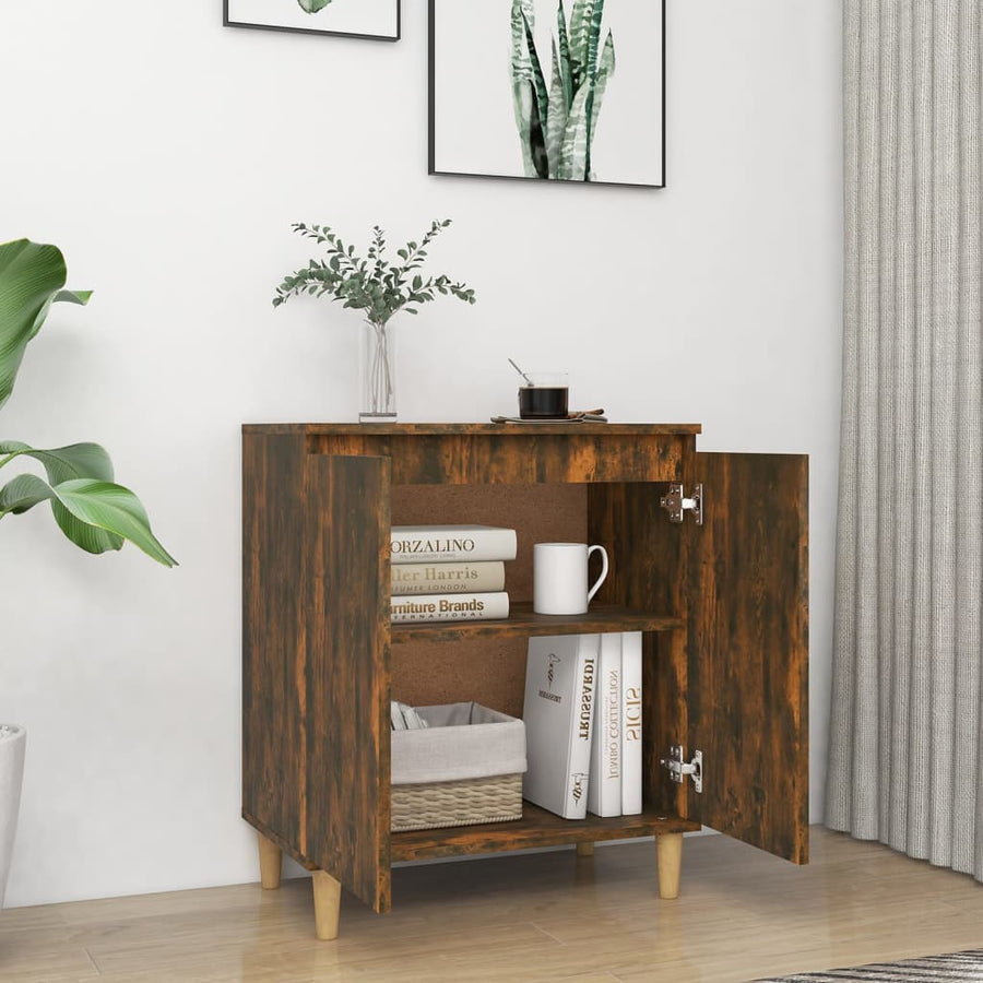Dressoir 60X35X70 Cm Bewerkt Hout Kleurig Gerookt eiken