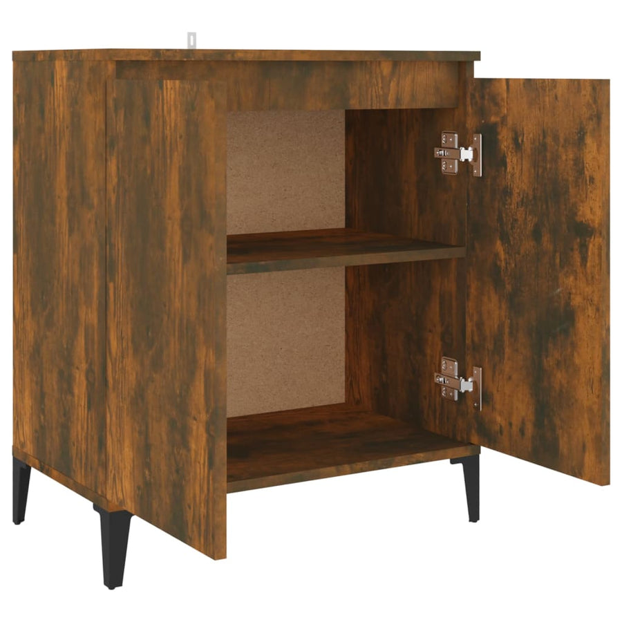 Dressoir 60x35x70 cm bewerkt hout gerookt eikenkleurig Gerookt eiken