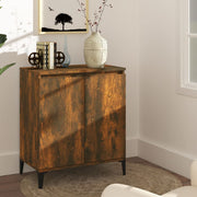 Sideboard 60x35x70 cm carved wood smoked oak look
