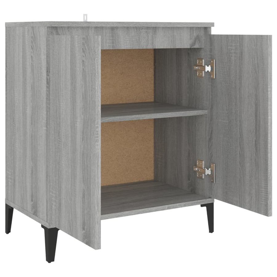 Dressoir 60x35x70 cm bewerkt hout grijs sonoma eikenkleurig Grijs sonoma