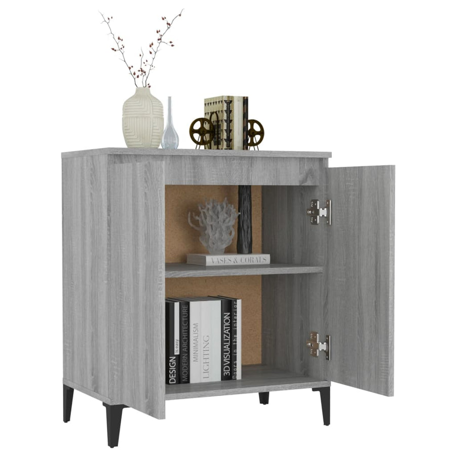 Dressoir 60x35x70 cm bewerkt hout grijs sonoma eikenkleurig Grijs sonoma