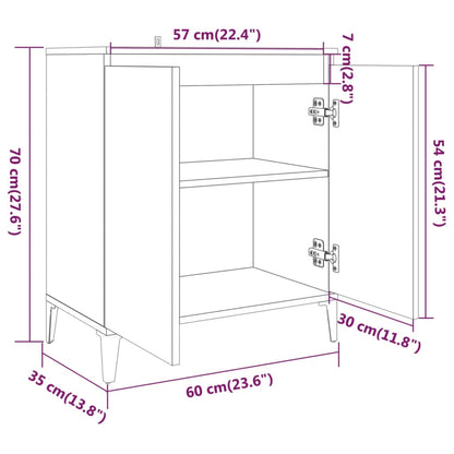 Dressoir 60x35x70 cm bewerkt hout grijs sonoma eikenkleurig Grijs sonoma