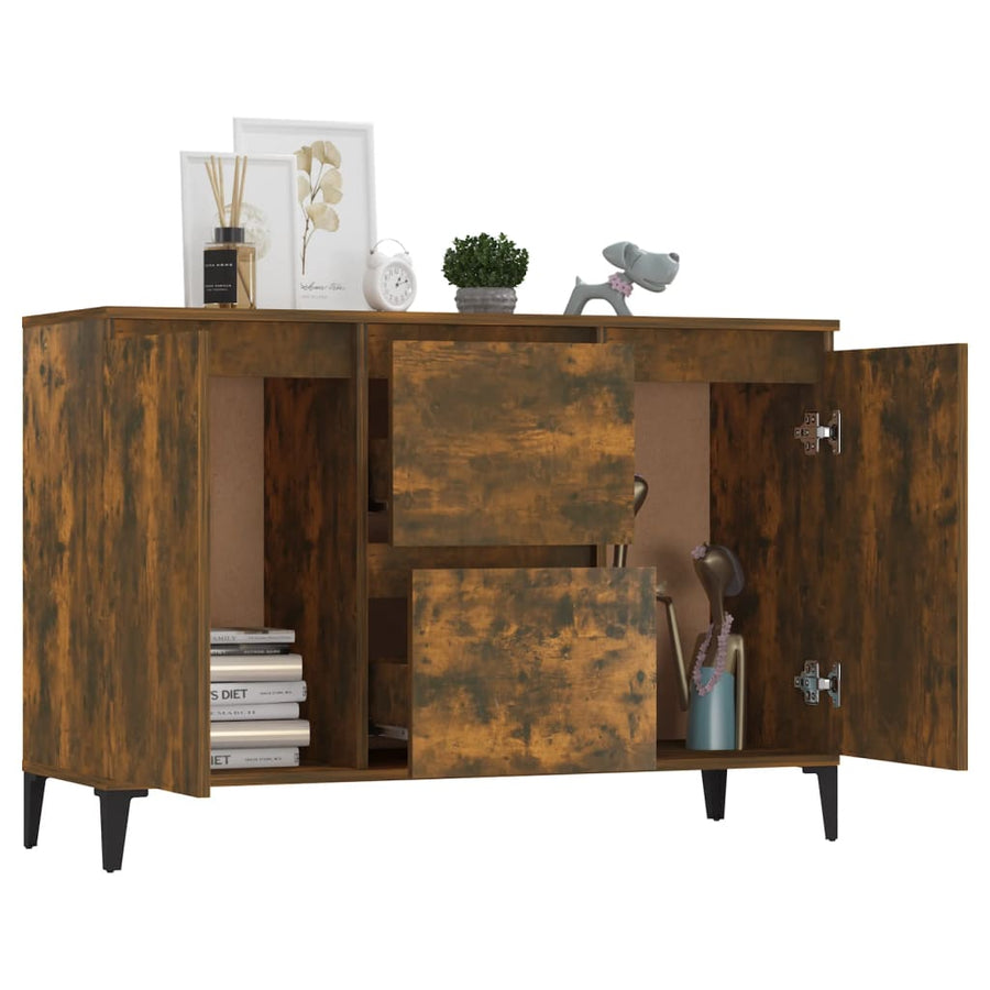 Dressoir 04X35X70 Cm Bewerkt Hout Kleurig Gerookt eiken